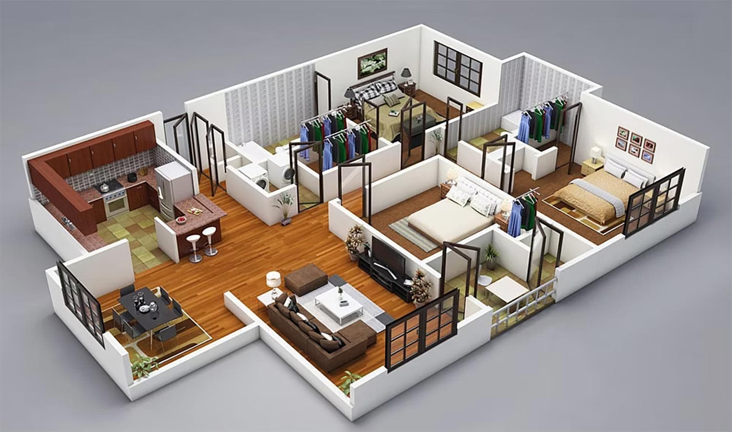 3d floorplan 2 — architectural rendering by The Render Café