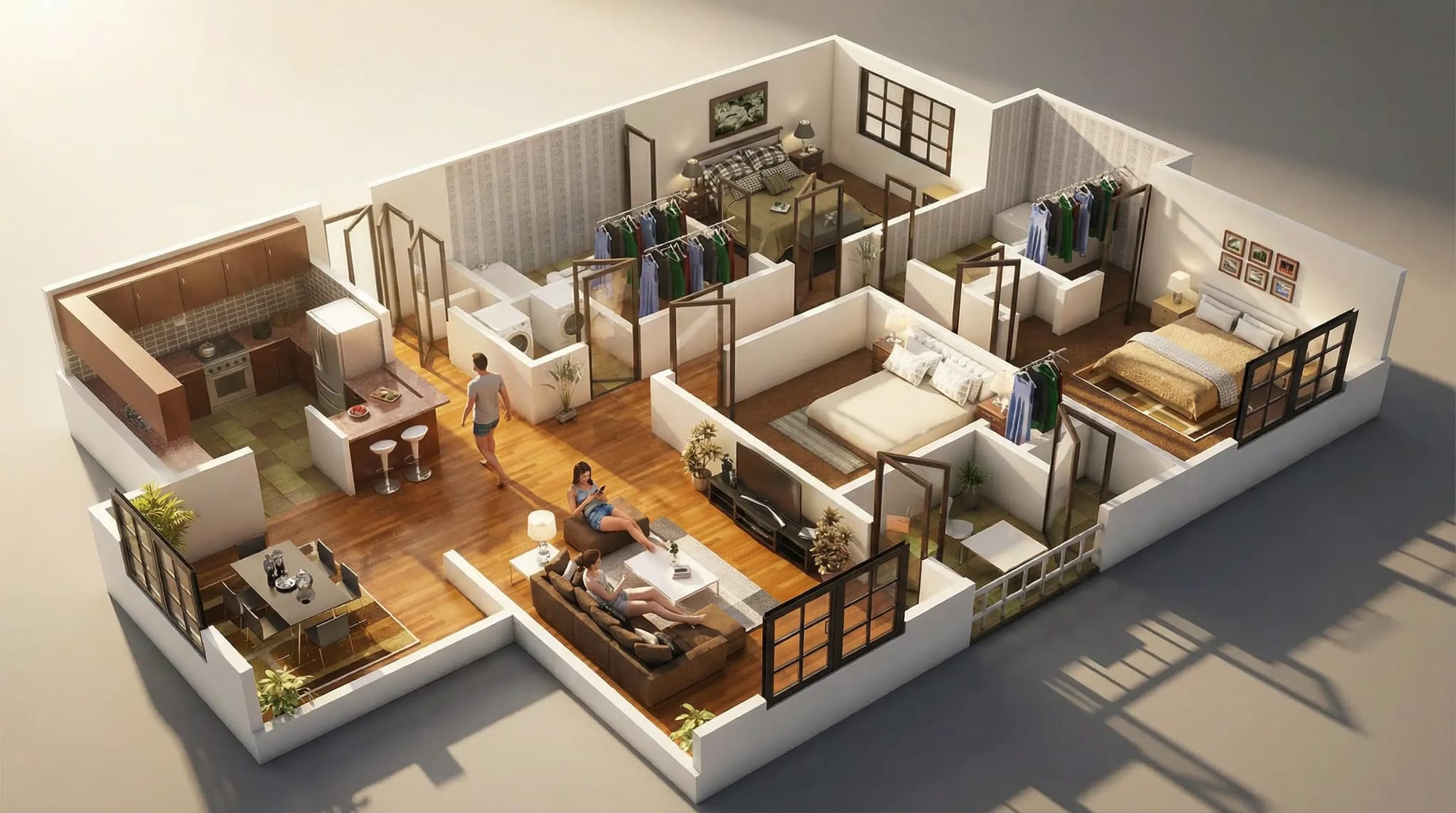 3d floorplan v3 — architectural rendering by The Render Café
