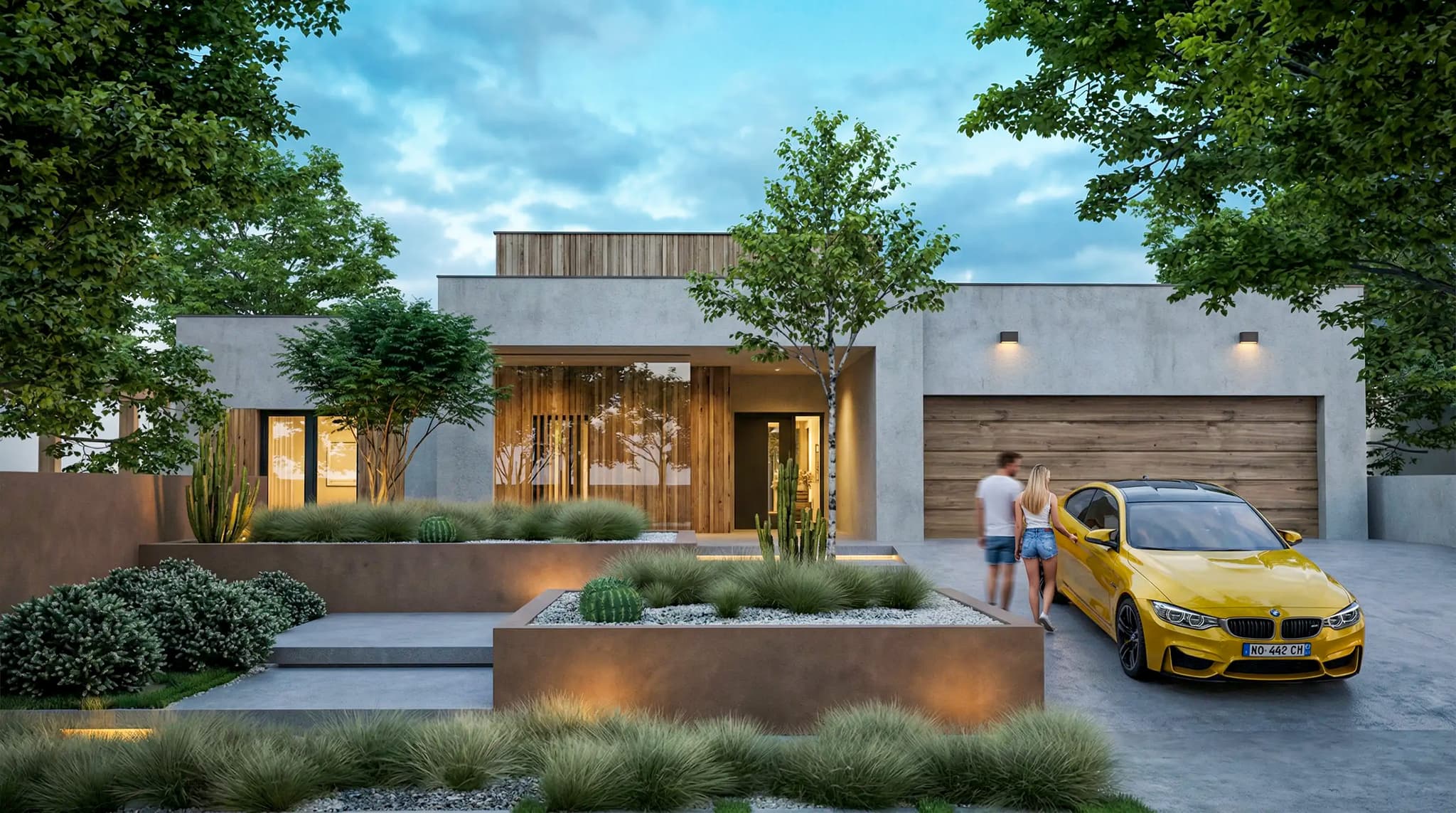 Jones Home Ext Cam2 GoldenHour — architectural rendering by The Render Café
